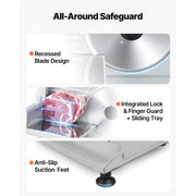 Bild in Galerie-Viewer laden, SucceBuy 200W Meat Slicer 7.5" Electric Deli Slicer with 2 SUS420 Blades & 0-0.6" Adjustable Thickness for Frozen Meat Ham Steak
