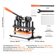 Load image into Gallery viewer, SucceBuy Leather Cutting Machine Embossing Plate Manual Die Cutter 0.47 in Pressure Stroke Leather Embossing Machine