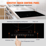 Load image into Gallery viewer, SucceBuy 2 Burners Electric Induction Cooktop Stove Hob Built-in Burner Cooker Sensor Touch Control Magnetic Cooker Hot Plate