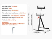 Load image into Gallery viewer, Amocart Roller Stand 250lbs/135lbs LBC Adjustable Height with 11.5in Polished Steel Roller Head Woodworking Extension Support