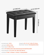 Charger l'image dans la visionneuse de galerie, Amocart Piano Use Chair, Piano Bench with High-Density Padded Cushion & Storage Compartment Wooden Piano Bookcase Stool Seat