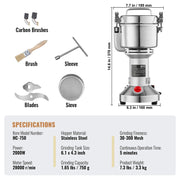 Bild in Galerie-Viewer laden, 【Premium】Amocart 150-2500g Electric Grain Mill Grinder Commercial Swing Spice Grinders for Dry Herbs Grains Spices Cereals Coff