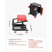 Charger l'image dans la visionneuse de galerie, Amocart Mechanic Stool 300lbs Garage Seat with Wheels 360° Swivel Rolling Workshop Stool with Tool Tray for Garage, Shop Repair