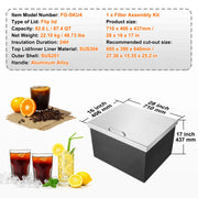 Load image into Gallery viewer, SucceBuy Drop in Ice Chest Stainless Steel Ice Cooler Commercial Ice Bin with Hinged Cover Outdoor Kitchen Ice Bar