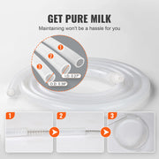 Load image into Gallery viewer, SucceBuy Goat Milking Machine Stainless Steel Bucket Electric Automatic Pulsation Cup Tubes Adjustable Suction for Cow and Sheep