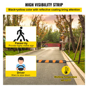 Load image into Gallery viewer, SucceBuy Rubber Speed Bump 2 Channel Speed Bump Hump 72.8x12.2x2.2 Garage Cable Ramp for Asphalt Concrete Gravel Driveway-6 FT