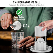 Load image into Gallery viewer, Amocart 60mm Ice Ball Press Maker Spherical Whiskey Tray Mould Bubble-Free Making Mold Crystal Ice Ball Box for Bar Cocktail