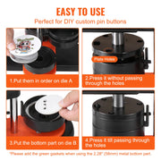 Load image into Gallery viewer, SucceBuy Button Maker 25/32/58 Pin Maker with Button Parts Ergonomic Arc Handle Punch Press Kit Button Maker Machine
