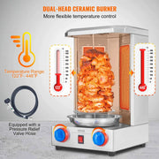 Charger l'image dans la visionneuse de galerie, Amocart Shawarma Grill Machine13 lbs Chicken Shawarma Cooker Gas Vertical Broiler Gyro Rotisserie Oven Doner Kebab for Home