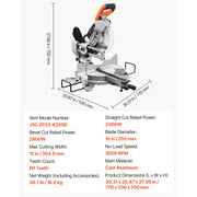 Load image into Gallery viewer, SucceBuy Sliding Compound Miter Saw 12-Inch Blade 15Amp Motor 60-Tooth Corded Double Bevel Sliding Miter Saw LED Alignment