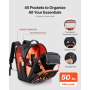 Load image into Gallery viewer, Amocart 45 Pockets Tool Backpack Tool Bag Reinforced Fabric Base Electrician Plumber Repairman Maintenance Worker Tool Bags