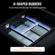 Load image into Gallery viewer, Amocart 18/24inch Propane Gas Tabletop Griddle with Hot-rolled Plate Carbon Steel Portable Table Top Griddle Grill for Camping