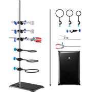Bild in Galerie-Viewer laden, Amocart Lab Stand Support Laboratory Retort Support Stand Set Steel Lab Stand 23.6" Rod and 8.3" x 5.3" Cast Iron Base w/ Clamp