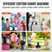 Load image into Gallery viewer, SucceBuy Electric Cotton Candy Machine Candy Floss Maker Commercial Cotton Candy Machine w/ Stainless Steel Bowl and Sugar Scoop - AMOCART