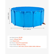 Charger l'image dans la visionneuse de galerie, Amocart Canvas Fish Pond 448.8Gal Above Ground Fish Pond, Foldable PVC Koi Tank with Frame and Drain Valve for Aquaculture Blue