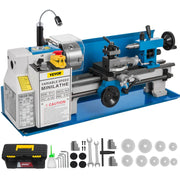 Load image into Gallery viewer, SucceBuy Mini Metal Lathe Machine 7"x 14" 550W 180 x 350mm Variable Speed with 3 Jaw Chuck for Metalworking Turning Drilling - AMOCART