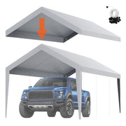 Bild in Galerie-Viewer laden, SucceBuy Carport Replacement Canopy Cover Garage Top Tent Shelter Tarp Heavy-Duty Waterproof & UV Protected with Ball Bungees