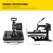 Load image into Gallery viewer, Amocart Combo Heat Press Machine 5/6/8 in 1 30*38CM 38*38CM Muntifunctional Sublimation Printer Transfer Mug Hat Plate T-Shirt