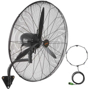 Load image into Gallery viewer, Amocart 4 Sizes Wall-Mount Misting Fan 3-speed IP44 Waterproof Oscillating Wall Fan Max. 9500 CFM Wall Mounted Fan for Home
