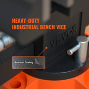 Load image into Gallery viewer, SucceBuy Bench Vise 4.5" 6" 6.5" Multipurpose with Swivel Base Anvil Heavy Duty Cast Iron for Drilling, Conduit Cutting, Sanding - AMOCART