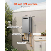 Load image into Gallery viewer, Gas Tankless Water Heater 5.3/ 8Gal Outdoor 191000 BTU Instant Hot Water Heater Smart Temperature Control Protections