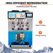 Bild in Galerie-Viewer laden, Amocart Commercial Slushy Machine 12L Singal or Double Tanks Cool and Freeze Modes, Stainless Steel Margarita Smoothie Frozen Drink Maker Slushie Machine for Party Cafes Restaurants Bars Home