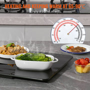Load image into Gallery viewer, SucceBuy Electric Warming Tray 16.5"x 23.6"/11" Portable Tempered Glass Heating Tray with Temperature Control Perfect for Dinner - AMOCART