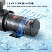 Load image into Gallery viewer, Amocart Swimming Pool Pump 1.5HP / 2.0HP Single Speed Pumps for Above Ground Pool with Strainer Filter Basket ETL Certification