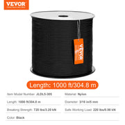 Load image into Gallery viewer, SucceBuy 3/16 in 250/1000ft Nylon Cord 32-Strand Design Multi-Purpose Rope for Outdoor Adventures Tree Work Emergency Situation