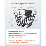 Charger l'image dans la visionneuse de galerie, SucceBuy Front Bike Basket Electric Scooter Basket - Max Bearing 20 lbs Construct from Solid Steel Kids / Adults Bicycle Basket