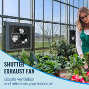 Charger l'image dans la visionneuse de galerie, Amocart Shutter Exhaust Fan 12'' with Temperature Humidity Controller EC/AC-motor 940 CFM 10-Speed Adjustable Wall Mount Attic