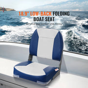 Load image into Gallery viewer, Amocart Boat Seat 18.9" Low Back Boat SeatFolding Boat Chair with Thickened Sponge Padding & Hinge Fold-Down Boat Captain Chair