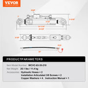 Bild in Galerie-Viewer laden, Amocart Hydraulic Top Link Cat.1-1 Hydraulic Cylinder with 2 Hoses&G3/8" Check Valve High-Sealing Check Valve Easy Installation