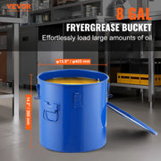 Load image into Gallery viewer, SucceBuy Fryer Grease Bucket 8Gal Oil Disposal Caddy Carbon Steel Fryer Bucket with Rust-Proof Coating Oil Transport Container - AMOCART