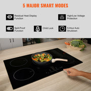 Load image into Gallery viewer, SucceBuy 5 Burners 30/36 Inch Electric Induction Cooktop Stove Hob Built-in Burner Cooker Sensor Touch Control Magnetic Cooker
