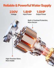 Bild in Galerie-Viewer laden, Amocart Deep Well Submersible Pump 1HP / 1.5HP / 2HP Output Power 230V/115V 31.7 GPM Flow for Industrial Irrigation & Home Use