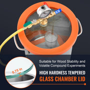 Load image into Gallery viewer, SucceBuy 3/5 Gal Upgraded Tempered Glass Lid Vacuum Degassing Chamber 304 Stainless Steel for Stabilizing Wood, Resin Degassing