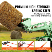 Bild in Galerie-Viewer laden, Amocart 49" Hay Spear Bale Spears 3000lbs Loading Capacity Skid Steer Loader Tractor Bucket Attachment with Stabilizer Spears