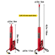 Bild in Galerie-Viewer laden, SucceBuy Hydraulic/Pneumatic Long Ram Jack 8 Tons/17363 lbs Capacity with Single Piston Pump & Clevis Base Manual Cherry Picker