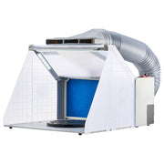 Bild in Galerie-Viewer laden, Amocart Airbrush Spray Booth Dual-Fans Portable Hobby Airbrush Paint Spray Booth Kit with LED Lights and Exhaust Extension Hose