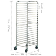 Load image into Gallery viewer, Amocart 20-Tier Sheet Bun Pan Rack Commercial Bakery Rack with Wheels Aluminum Racking Trolley for Kitchen Restaurant Cafeteria