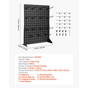 Load image into Gallery viewer, SucceBuy 1/2Sets Pegboard Display Stand 17x13in Tabletop Steel Peg Board Panel with 15 Hooks for Grocery Retail Jewelry Store - AMOCART