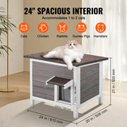 Load image into Gallery viewer, Amocart Outdoor Cat House Weatherproof Feral Cat Shelter for Cats Outdoor Wooden Cat Rabbit House with All-Round Foam Insulated