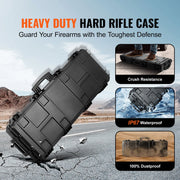 Bild in Galerie-Viewer laden, SucceBuy Rifle Hard Case Portable Long Gun Storage Suitcase with 2 Casters Shockproof & Waterproof Airsoft Rifle Protective Case