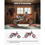 Load image into Gallery viewer, Amocart Motorcycle Stand Lift 850lbs Front Rear Combo Stand Lift Front Wheel Dual-Fork Stand Rear U+L Fork Swingarm Spool Stand