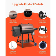 Load image into Gallery viewer, Amocart Wood Pellet Grill Smoker 8 in 1 BBQ Grills for Outdoor Cooking with Digital Controller Meat Probe 500°F Max Temperature