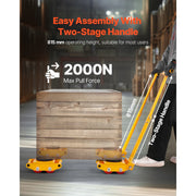 Load image into Gallery viewer, Amocart 4pcs 6T Machinery Skate Dolly with 360° Rotation Cap PU Directional Roller Machine Mover for Industrial Equipment