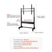 Load image into Gallery viewer, SucceBuy Rolling TV Stand Mobile TV Cart Suit for Various Sizes TV Portable TV Stand with Wheels for Living Room Bedroom Office