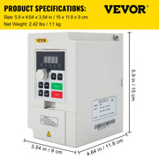 Load image into Gallery viewer, SucceBuy 2.2/3/4/7.5KW VFD Frequency Inverter 110V/220V 1/3P Input 3P Output Variable Frequency Drive CNC Motor Converter