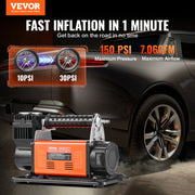 Load image into Gallery viewer, SucceBuy 12V Portable Tire Inflator 7.06CFM Heavy Duty Air Compressor 150PSI Offroad Air Pump with Adapters for Car SUV RV Truck